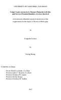 Cover page: Using Crypto-currencies to Measure Financial Activities and Uncover Potential Identities of Actors Involved