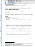 Cover page: Barriers to Mental Health Care for an Ethnically and Racially Diverse Sample of Older Adults