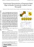 Cover page: Experimental Demonstration of Degenerate Band Edge in Metallic Periodically Loaded Circular Waveguide