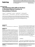 Cover page: Ultrafiltration Rate Effects Declines in Residual Kidney Function in Hemodialysis Patients