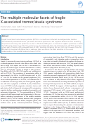 Cover page: The multiple molecular facets of fragile X-associated tremor/ataxia syndrome