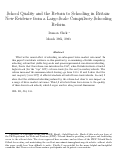 Cover page of School quality and the return to schooling in Britain: New evidence from a large-scale compulsory schooling reform