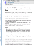 Cover page: Genetic variation in OPRD1 and the response to treatment for opioid dependence with buprenorphine in European-American females