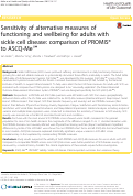 Cover page: Sensitivity of alternative measures of functioning and wellbeing for adults with sickle cell disease: comparison of PROMIS® to ASCQ-Me℠