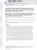 Cover page: Long-term follow-up of patients receiving allogeneic stem cell transplant for chronic lymphocytic leukaemia: mixed T-cell chimerism is associated with high relapse risk and inferior survival.