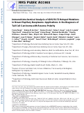 Cover page: Immunohistochemical analysis of IDH2 R172 hotspot mutations in breast papillary neoplasms: applications in the diagnosis of tall cell carcinoma with reverse polarity