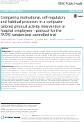 Cover page: Comparing motivational, self-regulatory and habitual processes in a computer-tailored physical activity intervention in hospital employees - protocol for the PATHS randomised controlled trial