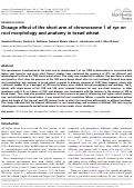 Cover page: Dosage effect of the short arm of chromosome 1 of rye on root morphology and anatomy in bread wheat