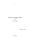 Cover page: Solo for Trumpet in Bb