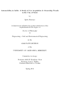 Cover page: Automobility in India: A Study of Car Acquisition and Ownership Trends in the City of Surat