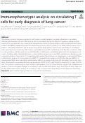 Cover page: Immunophenotypic analysis on circulating T cells for early diagnosis of lung cancer.