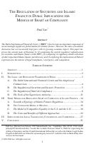 Cover page: The Regulation of Securities and Islamic Finance in Dubai: Implications for Models of Sharīʿah Compliance