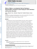 Cover page: Effects of High‐ versus Low‐Intensity Clinician Training on Implementation of Family‐Focused Therapy for Youth with Mood and Psychotic Disorders