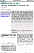 Cover page: The complex adaptive character of spring fens as model ecosystems