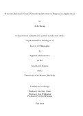 Cover page: Structure-Informed Neural Network Architecture in Regression Applications