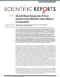 Cover page: Shock Wave Response of Iron-based In Situ Metallic Glass Matrix Composites