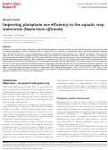 Cover page: Improving phosphate use efficiency in the aquatic crop watercress (Nasturtium officinale)