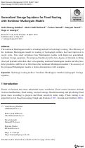 Cover page: Generalized Storage Equations for Flood Routing with Nonlinear Muskingum Models