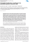 Cover page: Automated identification of pathways from quantitative genetic interaction data