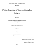 Cover page: Wetting Transition of Water on Crystalline Surfaces