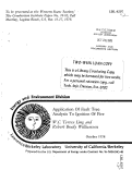 Cover page: APPLICATION OF FAULT TREE ANALYSIS TO IGNITION OF FIRE