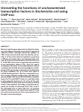 Cover page: Unraveling the functions of uncharacterized transcription factors in Escherichia coli using ChIP-exo
