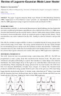 Cover page: Review of Laguerre-Gaussian Mode Laser Heater