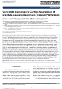 Cover page: Vertebrate Scavengers Control Abundance of Diarrhea-causing Bacteria in Tropical Plantations.
