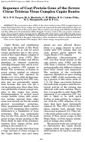Cover page: Sequence of Coat Protein Gene of the Severe Citrus Tristeza Virus Complex Capão Bonito