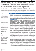 Cover page: Reinterpreting Ethnic Patterns among White and African American Men Who Inject Heroin: A Social Science of Medicine Approach