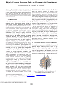 Cover page: Tightly Coupled Resonant Pairs as Metamaterial Constituents