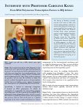 Cover page: Interview with Professor Caroline Kane