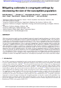 Cover page: Mitigating outbreaks in congregate settings by decreasing the size of the susceptible population.