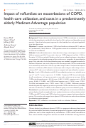Cover page: Impact of roflumilast on exacerbations of COPD, health care utilization, and costs in a predominantly elderly Medicare Advantage population
