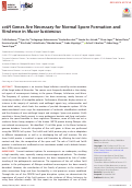 Cover page: cotH Genes Are Necessary for Normal Spore Formation and Virulence in Mucor lusitanicus