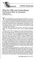 Cover page: What Do VESL and Content-Based Instruction Have in Common?