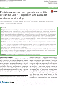 Cover page: Protein expression and genetic variability of canine Can f 1 in golden and Labrador retriever service dogs