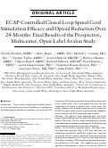 Cover page: ECAP-Controlled Closed-Loop Spinal Cord Stimulation Efficacy and Opioid Reduction Over 24-Months: Final Results of the Prospective, Multicenter, Open-Label Avalon Study.