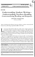 Cover page: Understanding Student Writing--Understanding Teachers Reading, a review of Lad Tobin: Reading Student Writing: Confessions,Meditations and Rants