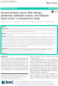 Cover page: Second primary cancer after primary peritoneal, epithelial ovarian, and fallopian tubal cancer: a retrospective study