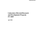 Cover page: Laboratory Directed Research and Development Program FY 2005