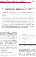 Cover page: Systematic Review and Meta‐Analysis of Diagnostic Accuracy of Serum Refractometry and Brix Refractometry for the Diagnosis of Inadequate Transfer of Passive Immunity in Calves