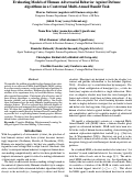 Cover page: Evaluating Models of Human Adversarial Behavior Against DefenseAlgorithms in a Contextual Multi-Armed Bandit Task