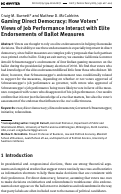 Cover page: Gaming Direct Democracy: How Voters’ Views of Job Performance Interact with Elite Endorsements of Ballot Measures