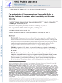 Cover page: Factor Analysis of Temperament and Personality Traits in Bipolar Patients: Correlates with Comorbidity and Disorder Severity