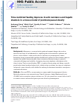 Cover page: Time-restricted feeding improves insulin resistance and hepatic steatosis in a mouse model of postmenopausal obesity