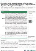 Cover page: Electronic Patient-Reported Outcome-Driven Symptom Management by Oncology Pharmacists in a Majority-Minority Population: An Implementation Study.