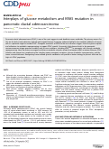 Cover page: Interplays of glucose metabolism and KRAS mutation in pancreatic ductal adenocarcinoma