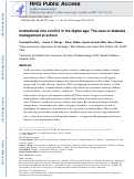 Cover page: Institutional role conflict in the digital age: The case of diabetes management at school.