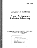 Cover page: CONCENTRATION AND VELOCITY PROFILE IN A STEFAN DIFFUSION TUBE